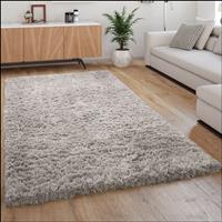 PACO HOME Hochflor Teppich Kuschelig Modern Shaggy Flokati Stil GemÃ¼tlich Uni Grau 160x230 cm - 