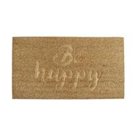 Items Deurmat/droogloopmat kokosvezel be happy 75 x 45 cm -