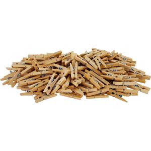 100x stuks naturel kleur hobby knutselen mini knijpers/knijpertjes 2.5 cm -