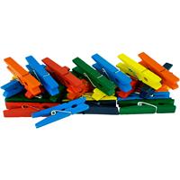 50x stuks multi-color kleur hobby knutselen mini knijpers/knijpertjes 4.5 cm -
