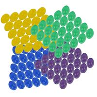 100x stuks multi-color hobby knutselen paaseieren van plastic 4.5 cm -