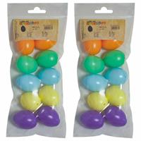 20x stuks gekleurde hobby knutselen eieren van plastic 4,5 cm -