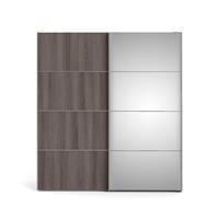 ebuy24 Veto Schiebetürenschrank 2 Türen breit 183 cm weiss, Eiche Dekor. - Weiß
