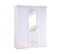 ebuy24 Gerpa Kleiderschrank 2 Türen, 1 Spiegeltür, 3 Schubladen weiss. - Weiß