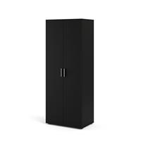 ebuy24 Petra Kleiderschrank 2 Türen mattschwarz. - Schwarz