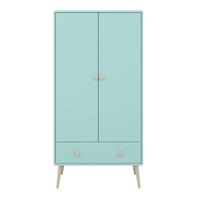 Hioshop Gry kledingkast 2 deuren, 1 lade mint.