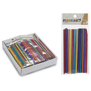 Arte r 60x stuks ronde multi-color kleur hobby knutselen houtjes/ijslollie stokjes 20.5 x 0.5 cm -