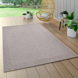 pacohome Outdoor Teppich Balkon Terrasse Küchenteppich Sisal Bordüre Einfarbig Sand 200x290 cm - Paco Home