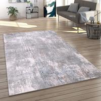 PACO HOME Teppich Wohnzimmer Kurzflor Abstraktes Muster Vintage 3D Effekt Used Look 160x230 cm, Mehrfarbig - 