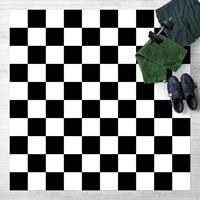 Bilderwelten Vinyl-Teppich - Geometrisches Muster Schachbrett Schwarz WeiÃŸ - Quadrat 1:1 GrÃ¶ÃŸe HxB: 40cm x 40cm