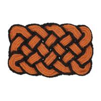 Relaxdays FuÃŸmatte Kokos Knoten orange-schwarz orange/schwarz