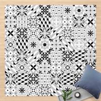 Bilderwelten Vinyl-Teppich - Geometrischer Fliesenmix Schwarz - Quadrat 1:1 GrÃ¶ÃŸe HxB: 40cm x 40cm