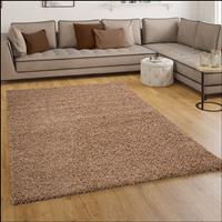 PACO HOME Shaggy Hochflor Langflor Teppich Sky Einfarbig in Beige 80x150 cm