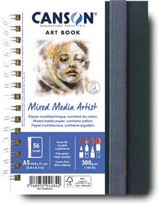 Canson Mixed Media Artist tekenboek, 28 vellen, 300 g/mÂ², ft 14,8 x 21 cm (A5)