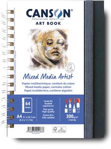 Canson Mixed Media Artist tekenboek, 28 vellen, 300 g/mÂ², ft 21 x 29,7 cm (A4)