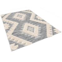 Pergamon In & Outdoor Teppich Shaggy Juist Ethno Teppiche grau Gr. 80 x 150