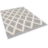 Pergamon In & Outdoor Teppich Shaggy Juist Rauten Teppiche grau Gr. 80 x 150