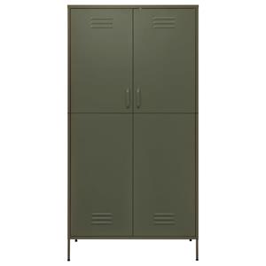 vidaXL Kledingkast 90x50x180 cm staal olijfgroen