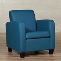 ShopX Leren fauteuil joy turquoise, turquoise leer, turquoise stoel