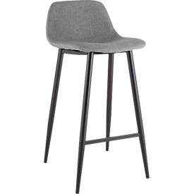 Paperflow Bar Stool Grijs met Zwart Poten Pack of 2