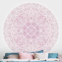 Klebefieber Runde Mustertapete selbstklebend Mandala Aquarell Ornament rosa