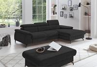 Cotta Ecksofa Komaris I, inklusive Kopf- bzw. Rückenteilverstellung, wahlweise Bettfunktion und Bettkasten, eleganter schwarzer Fuß