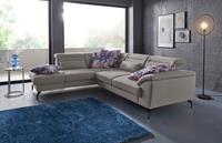 sit&more Hoekbank Percy L-vorm 15 cm poothoogte, zitdiepteverstelling, naar keuze in 2 pootkleuren