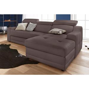 exxpo - sofa fashion Hoekbank met verstelbare hoofdsteun en verstelbare rugleuning, naar keuze met slaapfunctie en bedkist