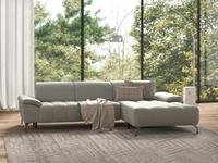 sit&more Hoekbank Blauw naar keuze met verstelbare hoofdsteun en uittrekzitting, motorisch, met zilverkleurige poten
