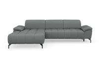 sit&more Hoekbank Blauw naar keuze met verstelbare hoofdsteun en uittrekzitting, motorisch