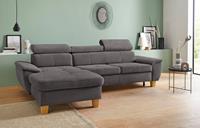 exxpo - sofa fashion Hoekbank Enya inclusief verstelbare hoofdsteun, naar keuze met slaapfunctie en bedkist