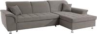DOMO collection Hoekbank Franzi naar keuze met verstelbare hoofdsteun (dan diepte: 170 cm), optioneel met slaapfunctie en bedkist, inclusief sierkussen