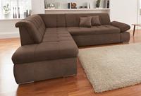 Domo Collection Ecksofa NMoric, Ottomane, wahlweise mit Bettfunktion und Armlehnenverstellung