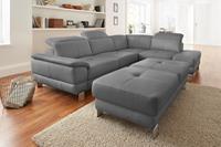 exxpo - sofa fashion Hoekbank Mantua, L-vorm met hoofd- of rugverstelling, bedfunctie en bedlade