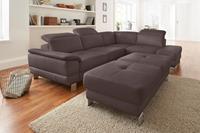 exxpo - sofa fashion Hoekbank Mantua, L-vorm met hoofd- of rugverstelling, bedfunctie en bedlade