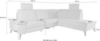 Ada Trendline Ecksofa Timo, inkl. Kopfstützen, wahlweise mit Relaxfunktion, Breite: 243 cm