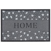 Pergamon In & Outdoor Fußmatte Rubber Flock Home, Schwarz, 40x60 cm