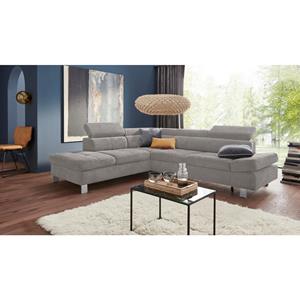 exxpo - sofa fashion Hoekbank Fiji, L-vorm met verstelbare hoofdsteun resp. rugleuning, naar keuze met slaapfunctie