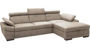 exxpo - sofa fashion Hoekbank Salerno, klassieke moderne functionele bank, hoog zitcomfort, L-vorm inclusief verstelbare hoofdsteun en armleuning, naar keuze met slaapfunctie