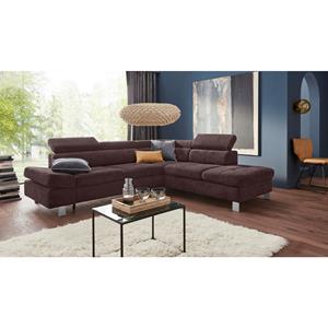 exxpo - sofa fashion Hoekbank met verstelbare hoofdsteun en verstelbare rugleuning, naar keuze met slaapfunctie en bedkist
