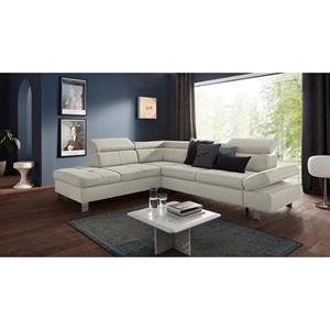 exxpo - sofa fashion Hoekbank met verstelbare hoofdsteun en verstelbare rugleuning, naar keuze met slaapfunctie en bedkist