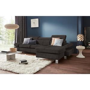 exxpo - sofa fashion Hoekbank met verstelbare hoofdsteun en verstelbare rugleuning, naar keuze met slaapfunctie en bedkist