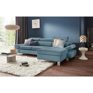 exxpo - sofa fashion Hoekbank met verstelbare hoofdsteun en verstelbare rugleuning, naar keuze met slaapfunctie en bedkist