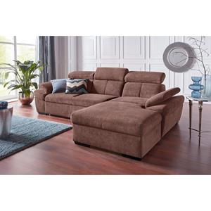 exxpo - sofa fashion Hoekbank Salerno inclusief verstelbare hoofdsteun en verstelbare armleuning, naar keuze met slaapfunctie
