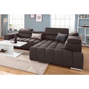 exxpo - sofa fashion Hoekbank met verstelbare hoofdsteun resp. rugleuning, naar keuze met slaapfunctie