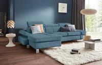 exxpo - sofa fashion Hoekbank Fiji, hoogwaardige afwerking in zitting en rug, L-vorm comfortabel door hoofd- en armverstelling, optioneel met bedfunctie
