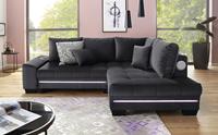 Nova Via Ecksofa Nikita 2, wahlweise mit Kaltschaum (140kg Belastung/Sitz), mit RGB-LED-Beleuchtung, Bluetooth-Soundsystem und Bettfunktion