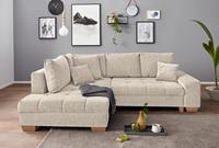 Nova Via Ecksofa, wahlweise mit Kaltschaum (140kg Belastung/Sitz), AquaClean-Stoff für leichte Reinigung mit Wasser und Bettfunktion / Bettkasten