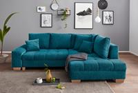 Nova Via Ecksofa, wahlweise mit Kaltschaum (140kg Belastung/Sitz), AquaClean-Stoff für leichte Reinigung mit Wasser und Bettfunktion / Bettkasten
