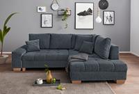 Nova Via Ecksofa, wahlweise mit Kaltschaum (140kg Belastung/Sitz), AquaClean-Stoff für leichte Reinigung mit Wasser und Bettfunktion / Bettkasten